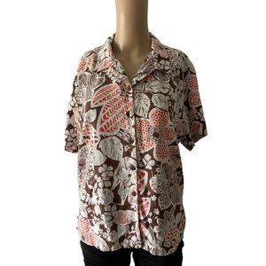 Coconut Moon Size Xl Hawaiian Linen Blend Shirt - image 1